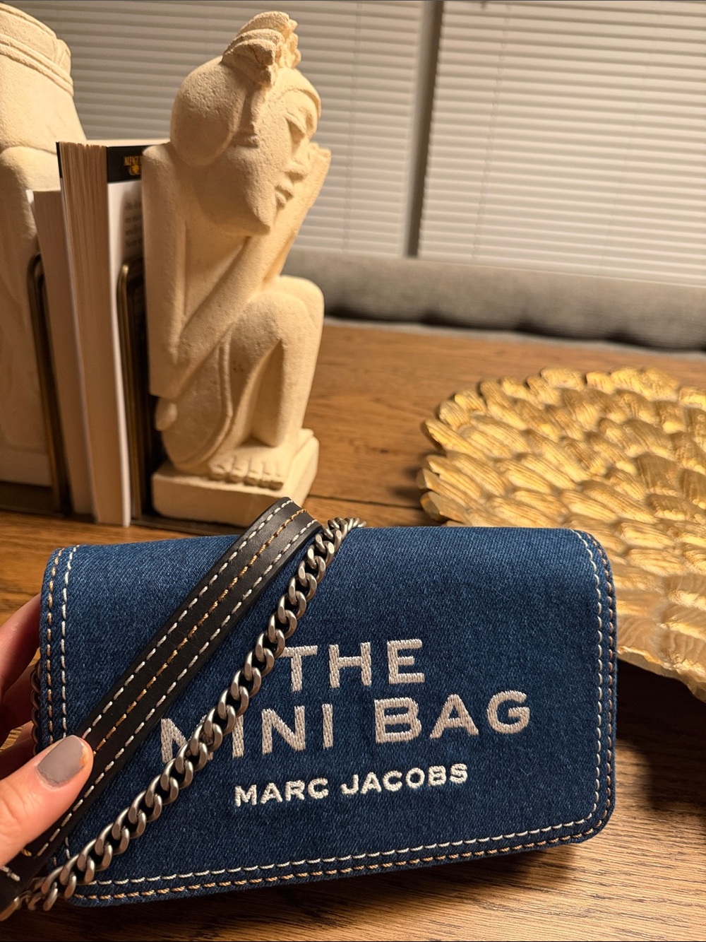 Marc Jacobs Blue Denim Mini Crossbody with Chain Strap